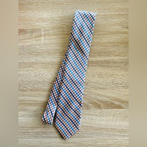 ✨Izod Men’s Orange Blue and White Gingham Print Tie✨